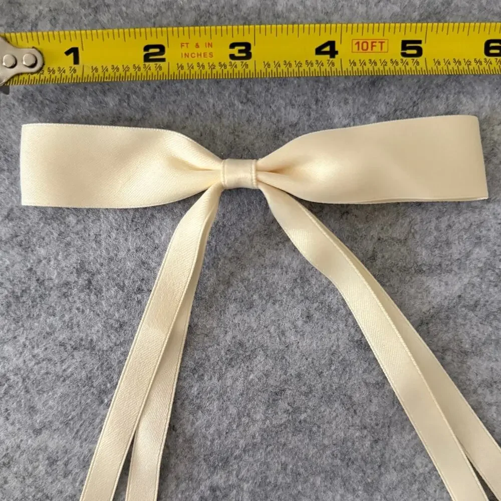 SHASHI REVOLVE NWOT The Girlie Bow Satin Cream Preppy Cottagecore Fairycoree